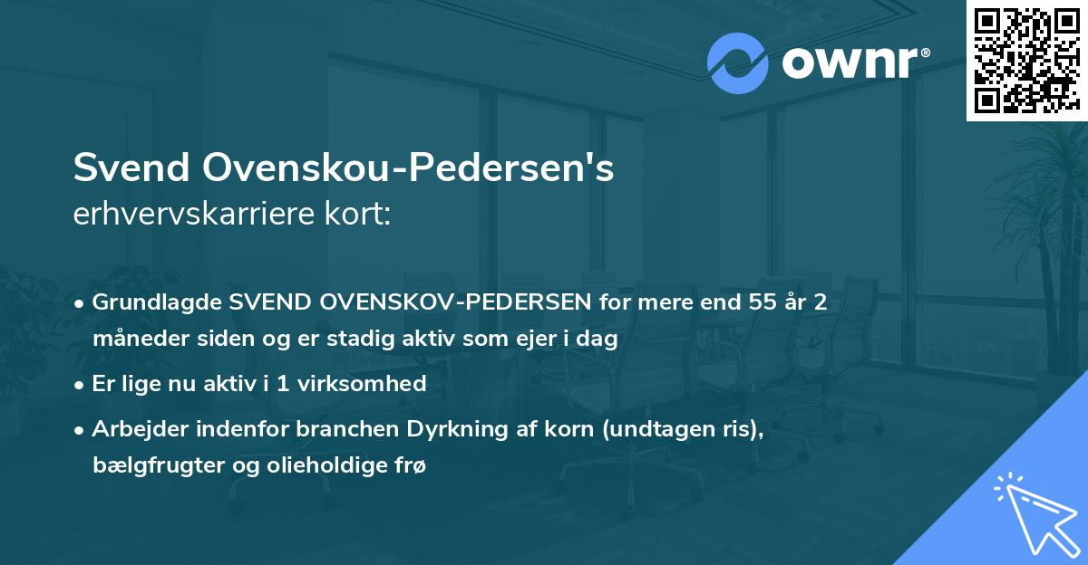 Svend Ovenskou-Pedersen's erhvervskarriere kort