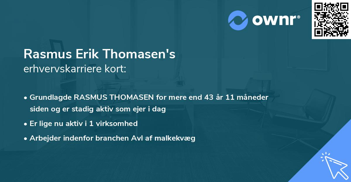 Rasmus Erik Thomasen's erhvervskarriere kort