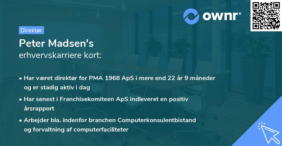 Peter Madsen's erhvervskarriere kort