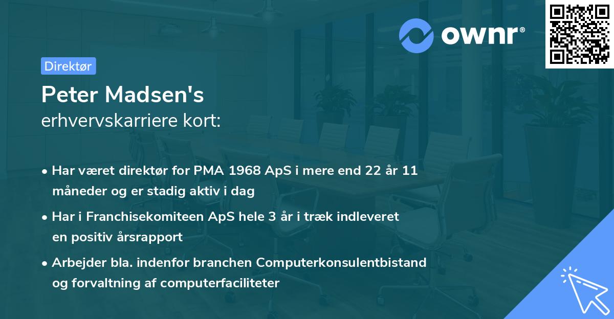 Peter Madsen's erhvervskarriere kort