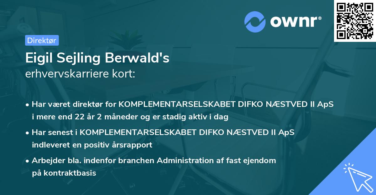 Eigil Sejling Berwald's erhvervskarriere kort