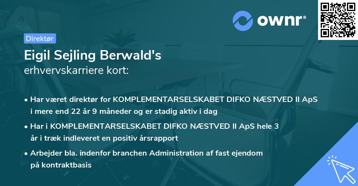 Eigil Sejling Berwald's erhvervskarriere kort