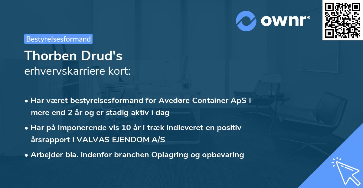 Thorben Drud's erhvervskarriere kort