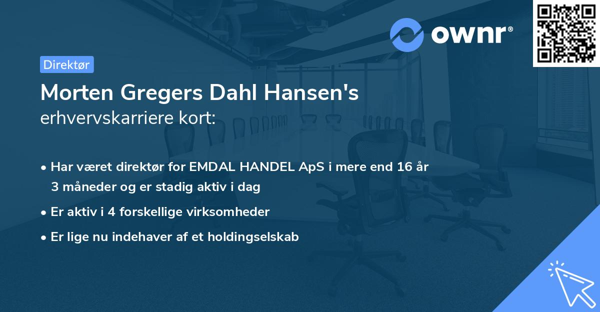 Morten Gregers Dahl Hansen's erhvervskarriere kort