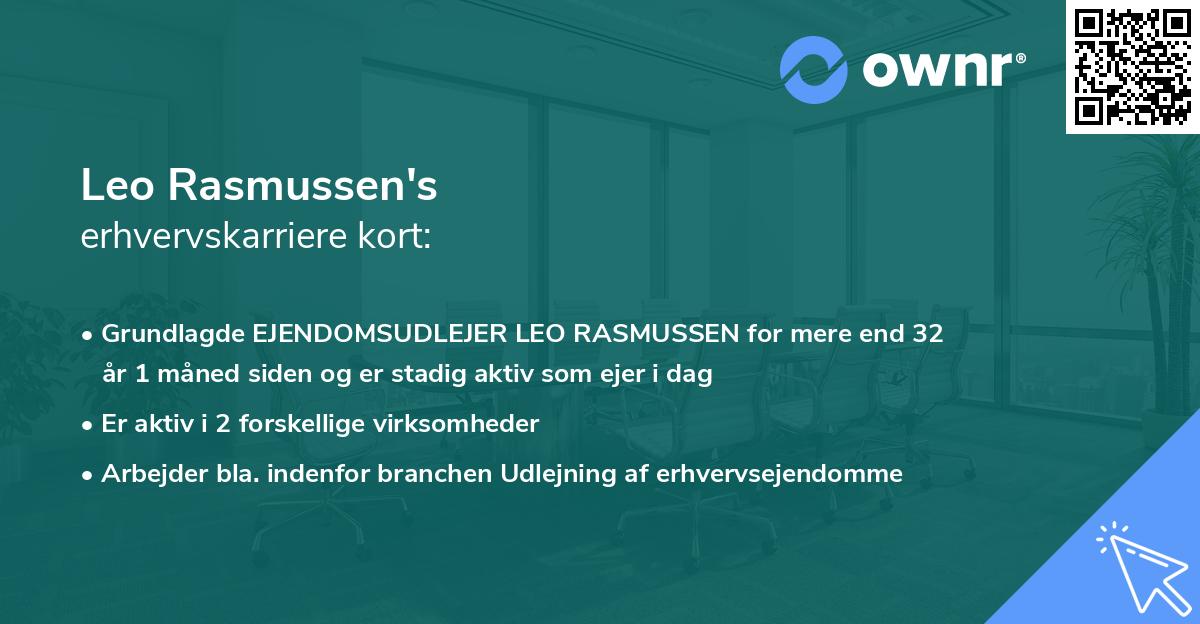 Leo Rasmussen's erhvervskarriere kort