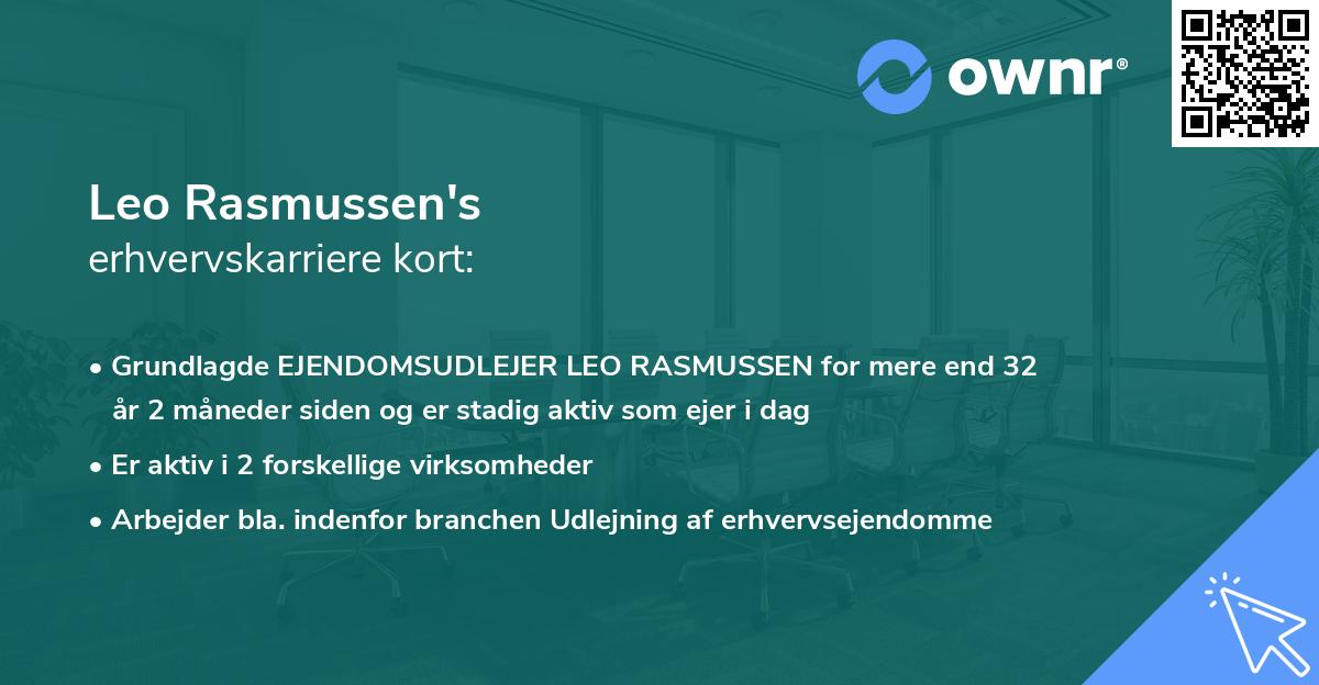 Leo Rasmussen's erhvervskarriere kort