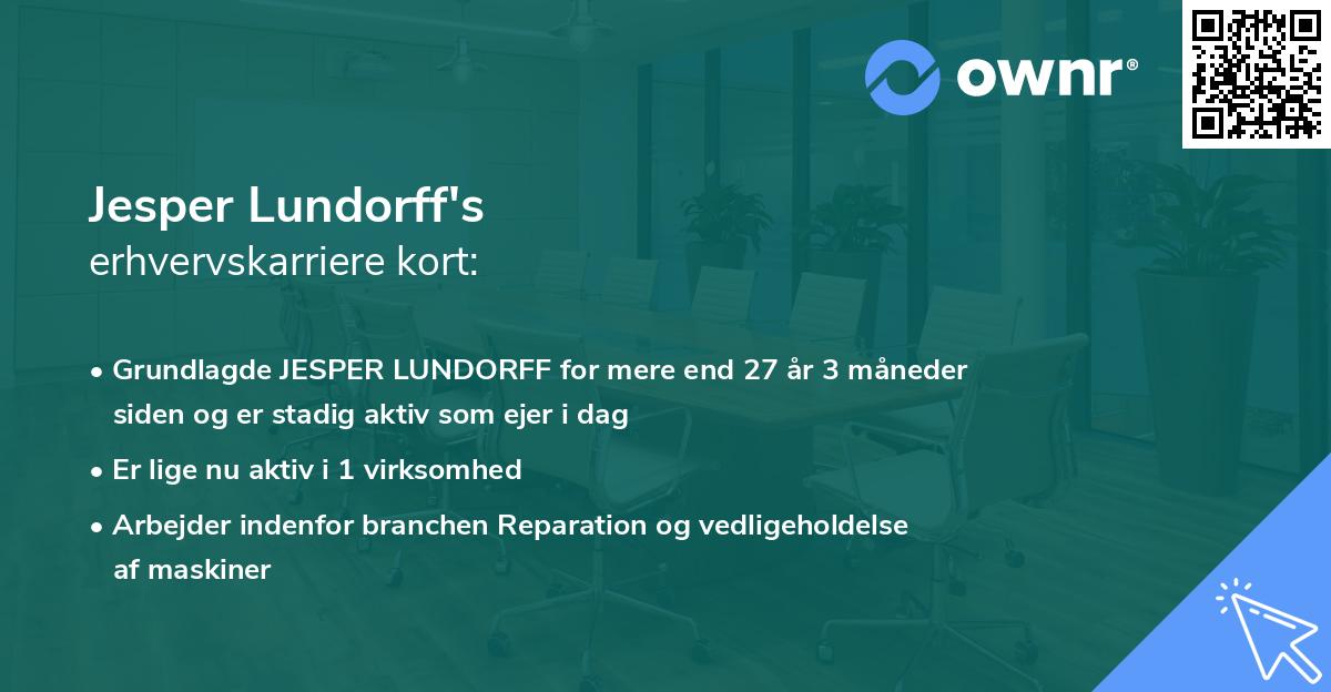 Jesper Lundorff's erhvervskarriere kort