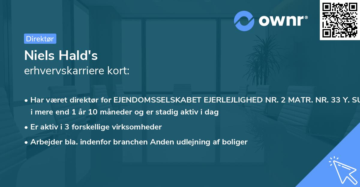 Niels Hald's erhvervskarriere kort