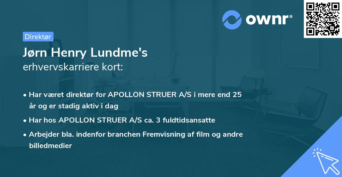 Jørn Henry Lundme's erhvervskarriere kort