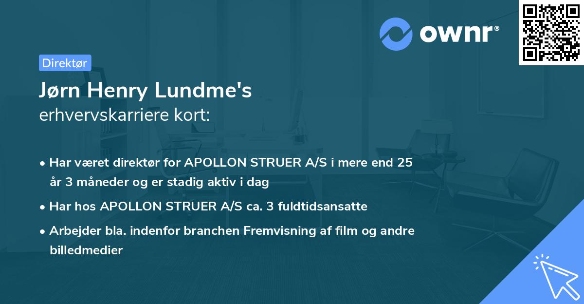 Jørn Henry Lundme's erhvervskarriere kort