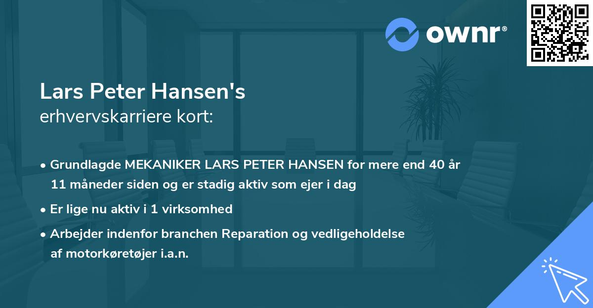 Lars Peter Hansen's erhvervskarriere kort