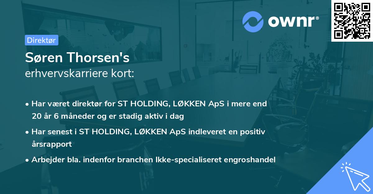 Søren Thorsen's erhvervskarriere kort
