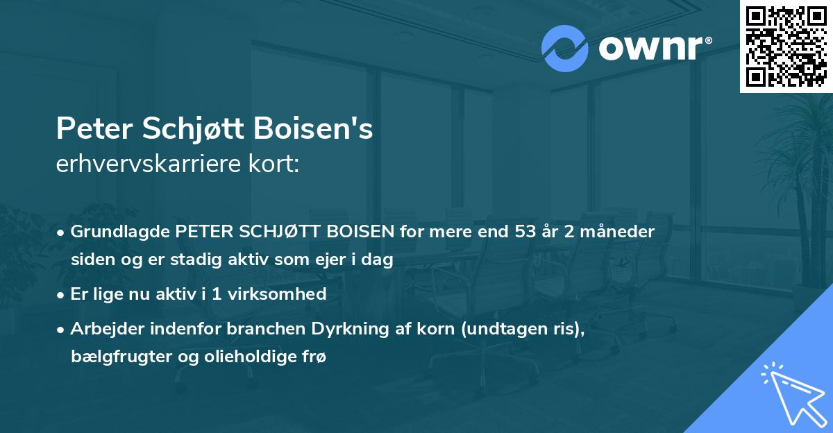 Peter Schjøtt Boisen's erhvervskarriere kort
