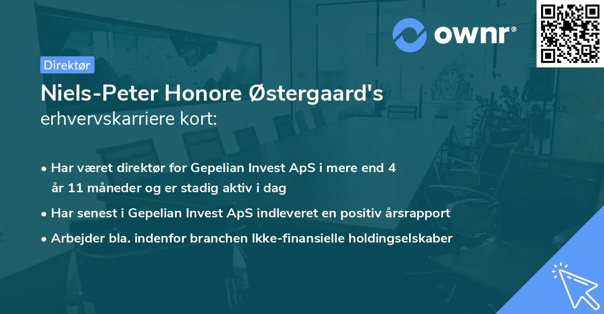 Niels-Peter Honore Østergaard's erhvervskarriere kort