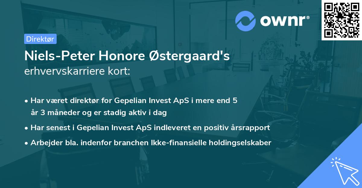 Niels-Peter Honore Østergaard's erhvervskarriere kort