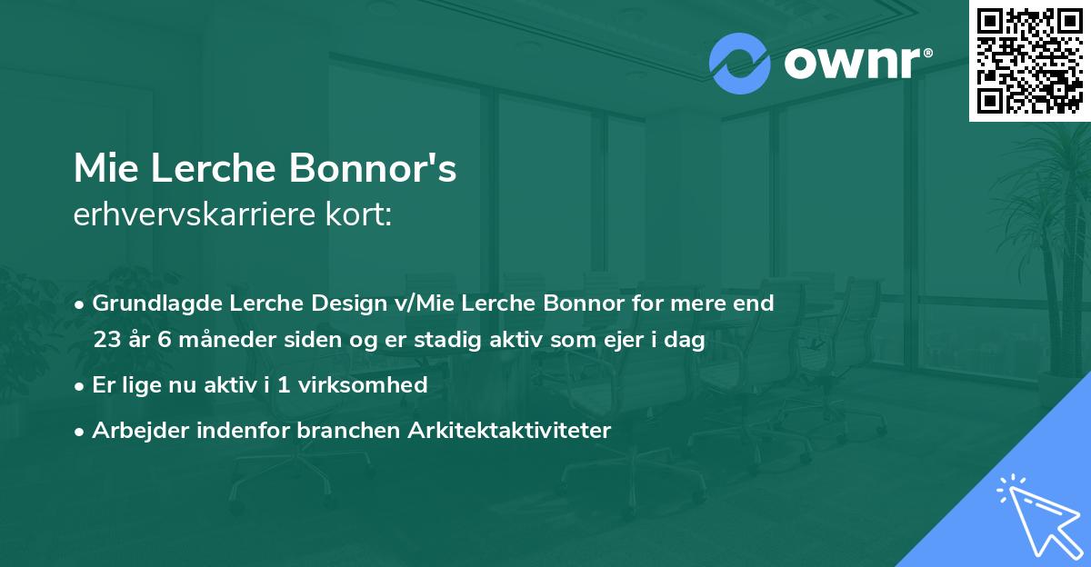 Mie Lerche Bonnor's erhvervskarriere kort