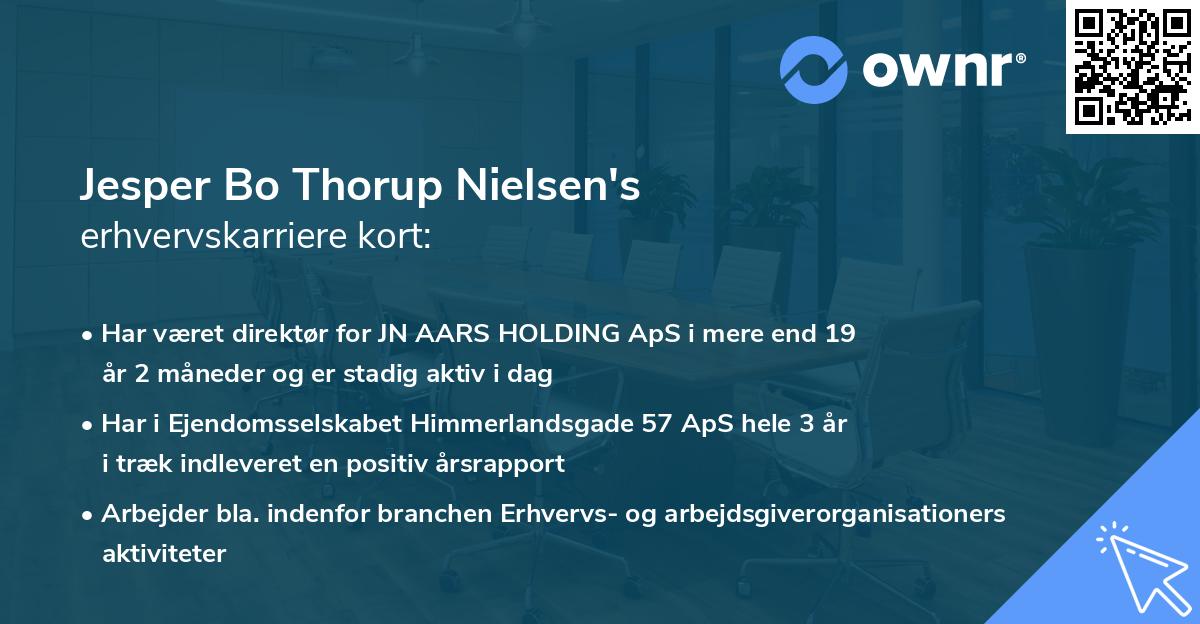 Jesper Bo Thorup Nielsen's erhvervskarriere kort