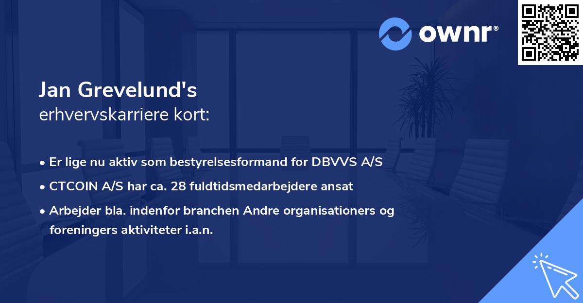 Jan Grevelund's erhvervskarriere kort