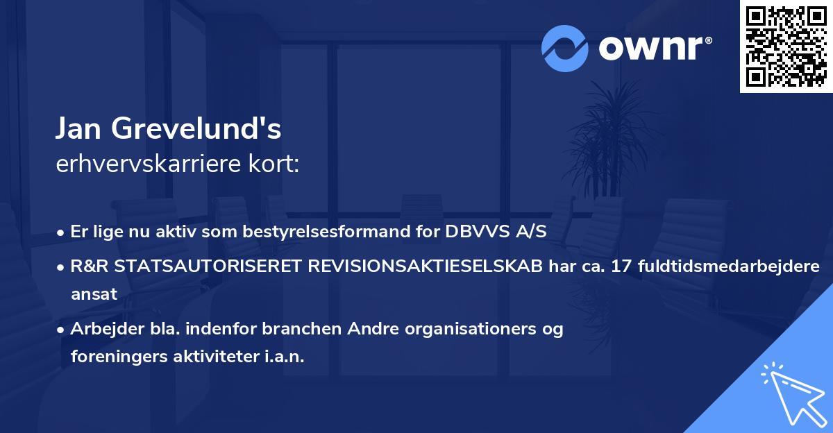 Jan Grevelund's erhvervskarriere kort