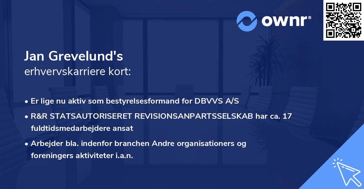 Jan Grevelund's erhvervskarriere kort