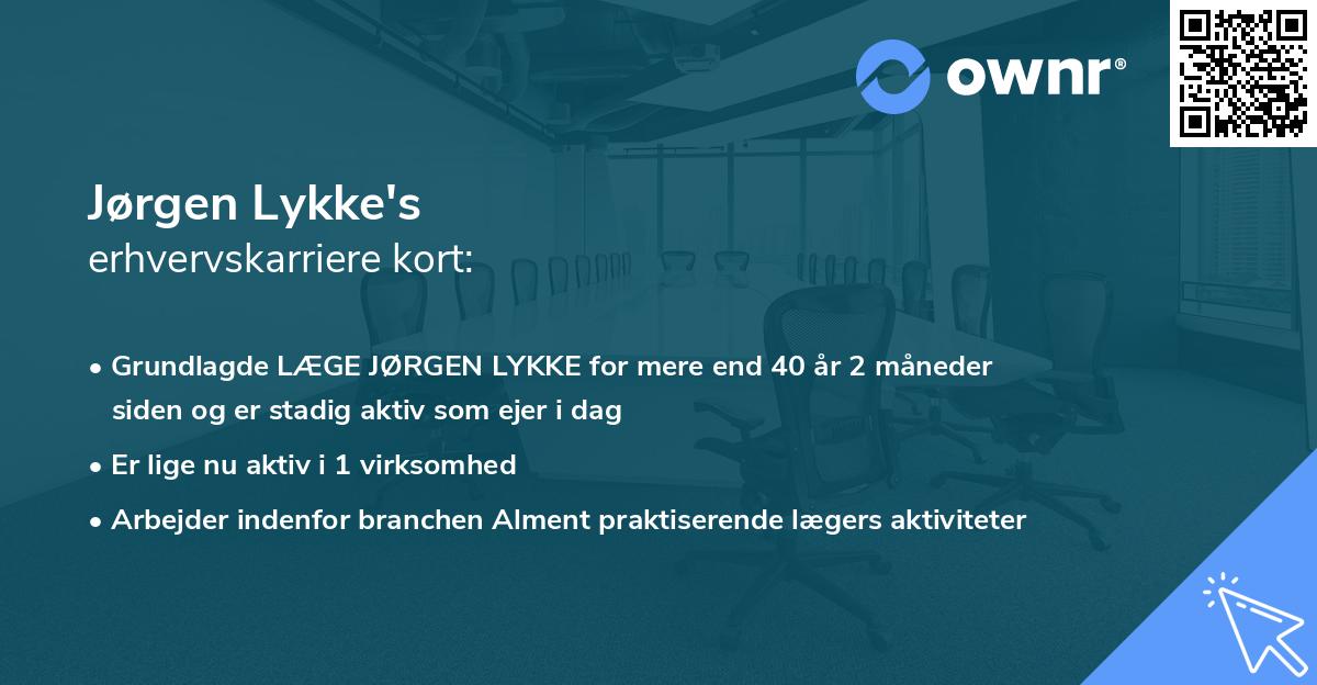 Jørgen Lykke's erhvervskarriere kort