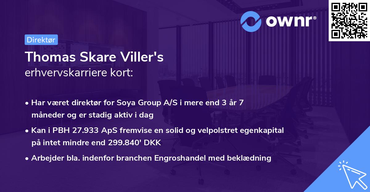 Thomas Skare Viller's erhvervskarriere kort