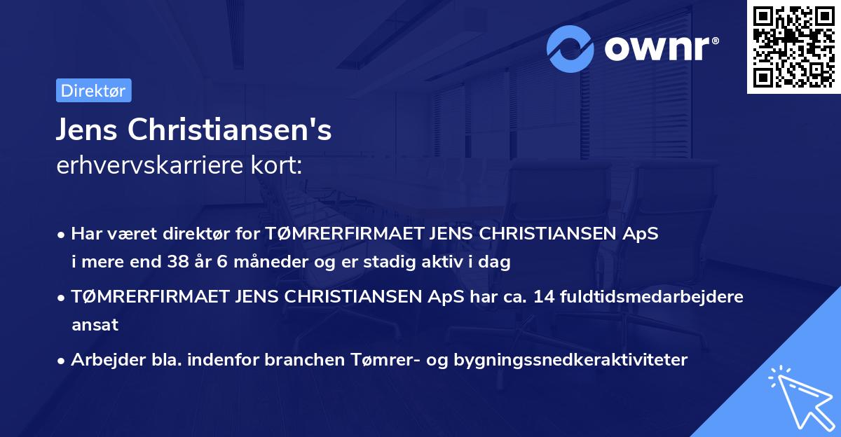Jens Christiansen's erhvervskarriere kort
