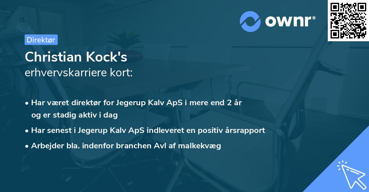 Christian Kock's erhvervskarriere kort