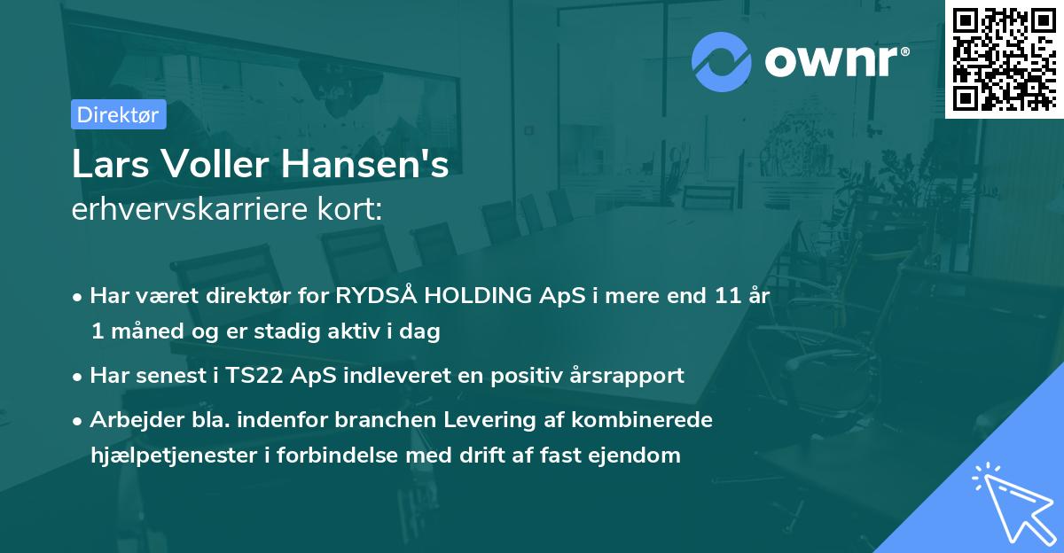 Lars Voller Hansen's erhvervskarriere kort