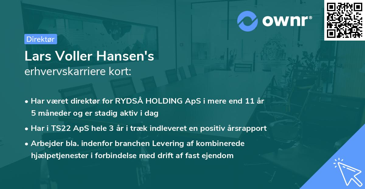Lars Voller Hansen's erhvervskarriere kort