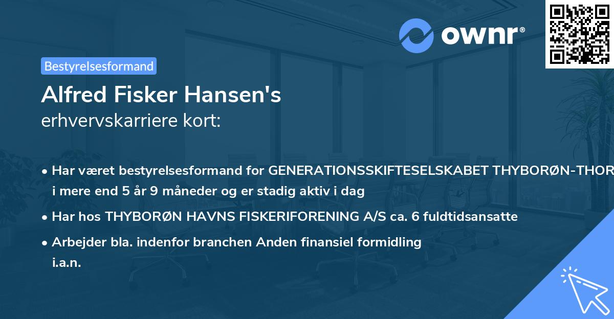 Alfred Fisker Hansen's erhvervskarriere kort