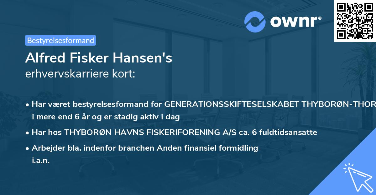 Alfred Fisker Hansen's erhvervskarriere kort