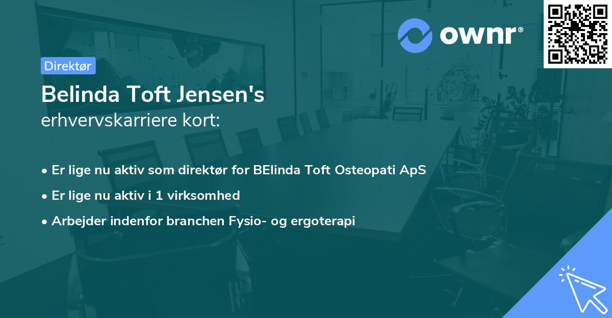 Belinda Toft Jensen's erhvervskarriere kort