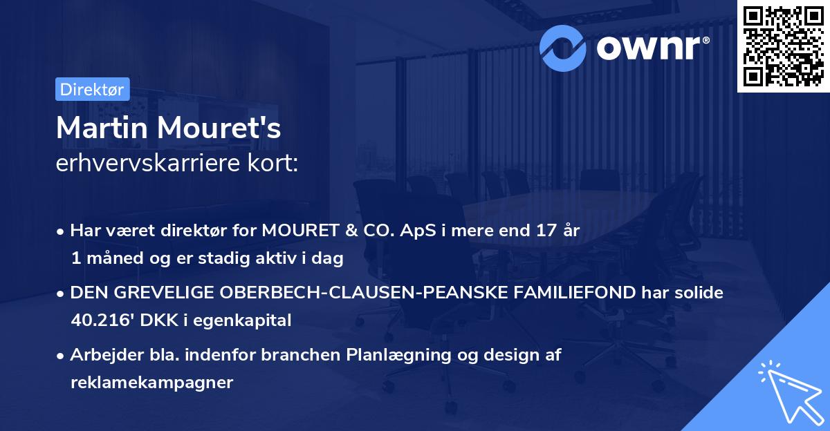 Martin Mouret's erhvervskarriere kort