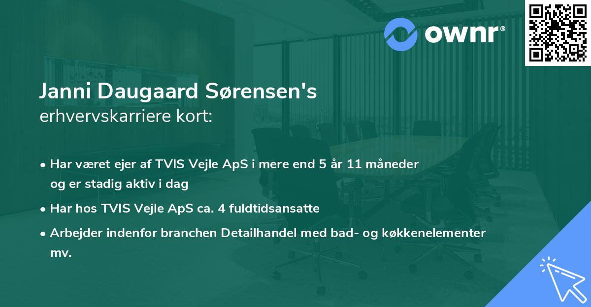 Janni Daugaard Sørensen's erhvervskarriere kort