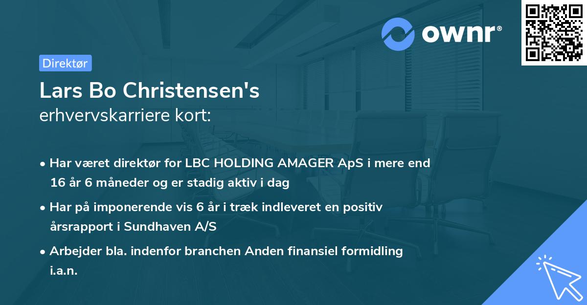 Lars Bo Christensen's erhvervskarriere kort