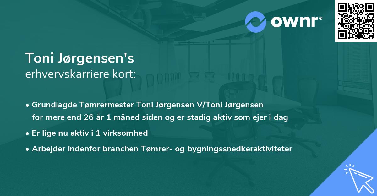 Toni Jørgensen's erhvervskarriere kort