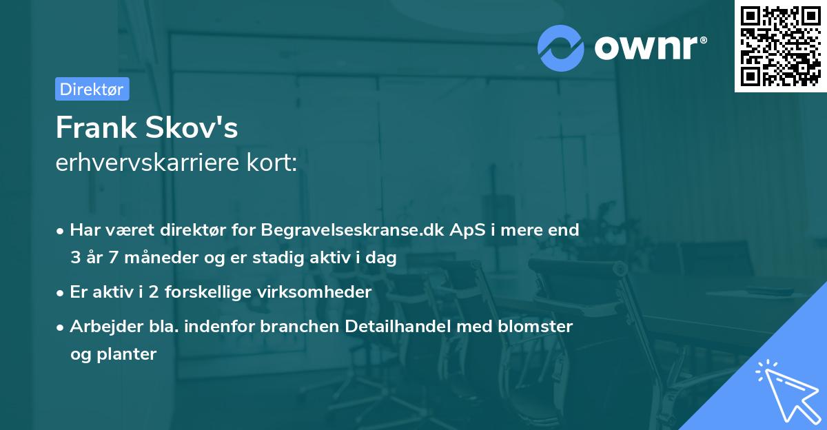 Frank Skov's erhvervskarriere kort