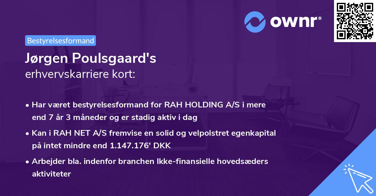 Jørgen Poulsgaard's erhvervskarriere kort
