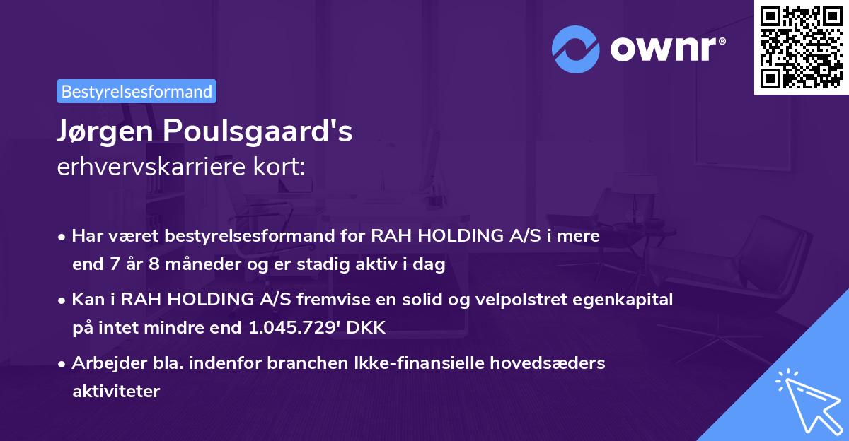 Jørgen Poulsgaard's erhvervskarriere kort