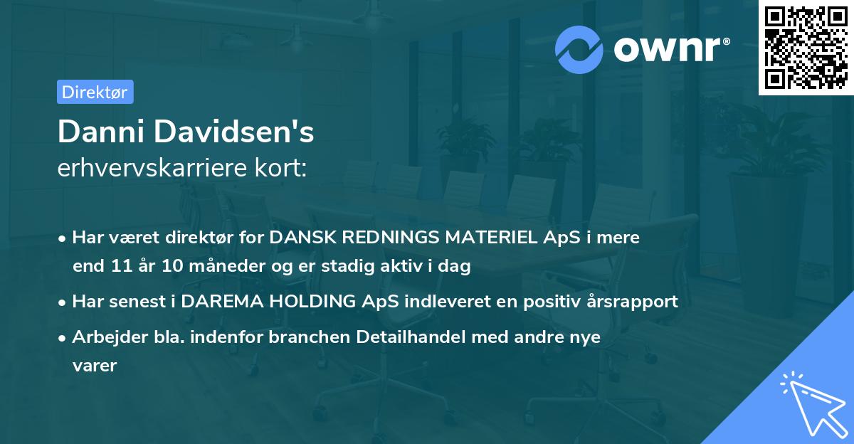 Danni Davidsen's erhvervskarriere kort