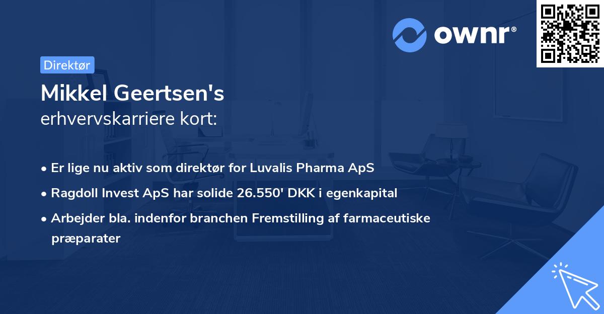 Mikkel Geertsen's erhvervskarriere kort