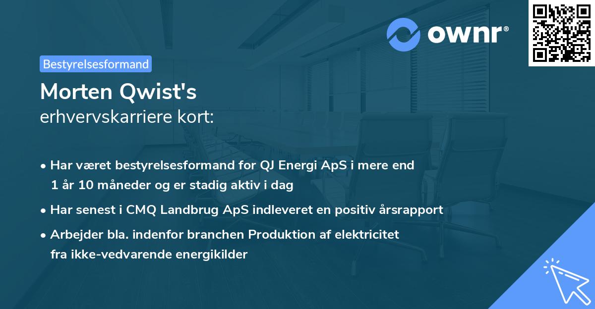 Morten Qwist's erhvervskarriere kort
