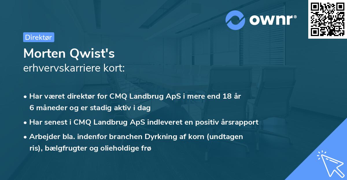 Morten Qwist's erhvervskarriere kort