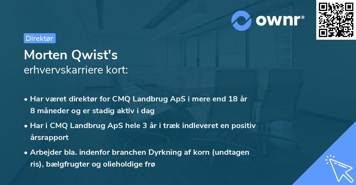 Morten Qwist's erhvervskarriere kort