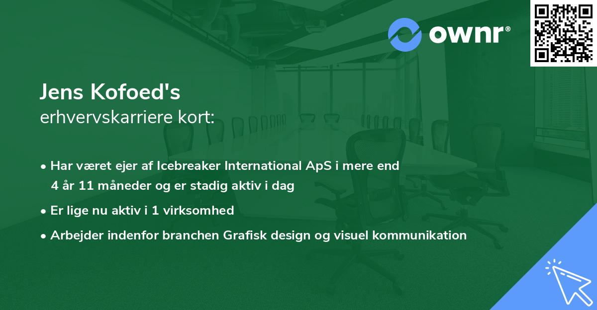 Jens Kofoed's erhvervskarriere kort