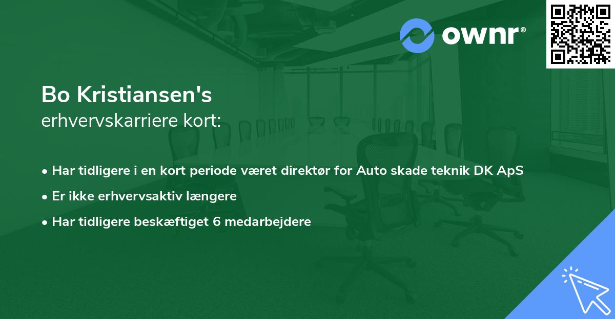 Bo Kristiansen's erhvervskarriere kort