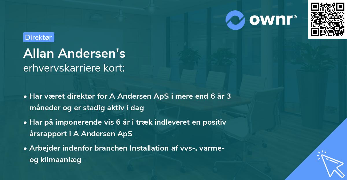 Allan Andersen's erhvervskarriere kort