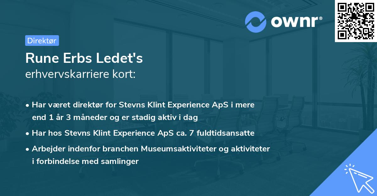 Rune Erbs Ledet's erhvervskarriere kort