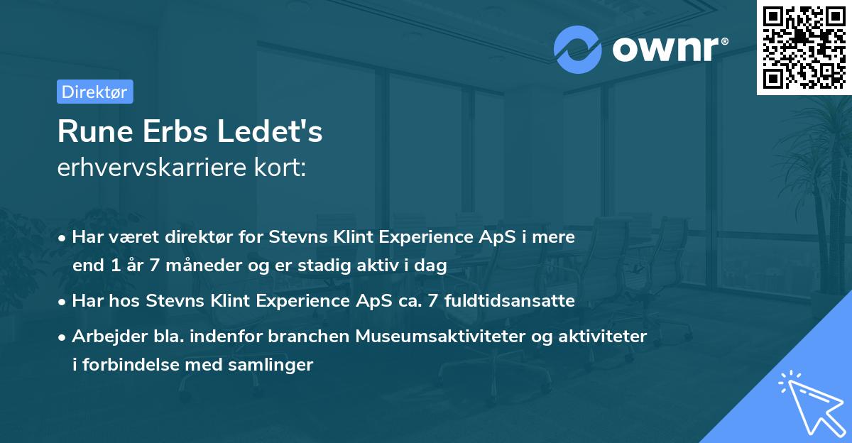Rune Erbs Ledet's erhvervskarriere kort
